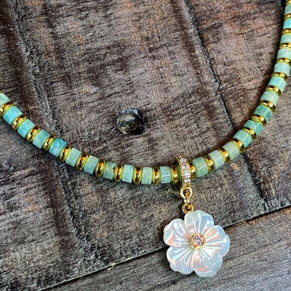 Free People Jewelry - NEW FP x Luna Norte Mother Of Pearl & Amazonite Necklace